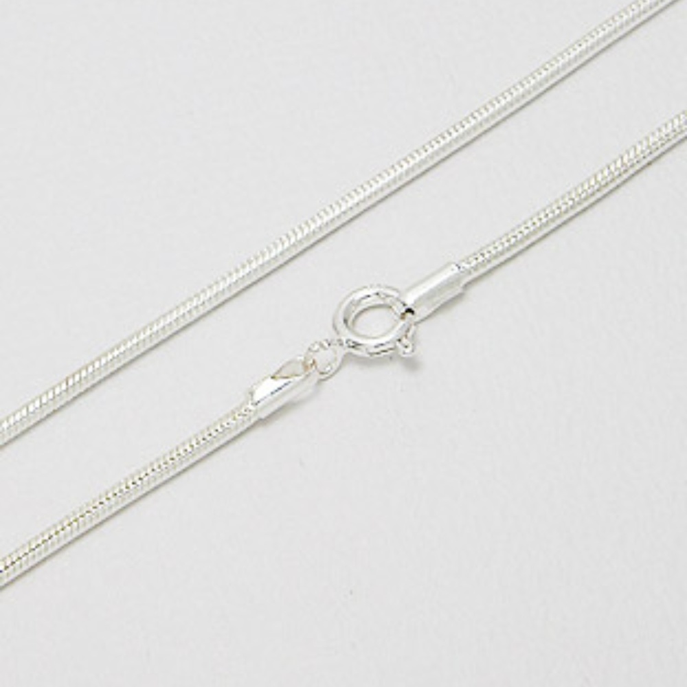 Sterling Silver 2MM Solid Round Snake Necklace